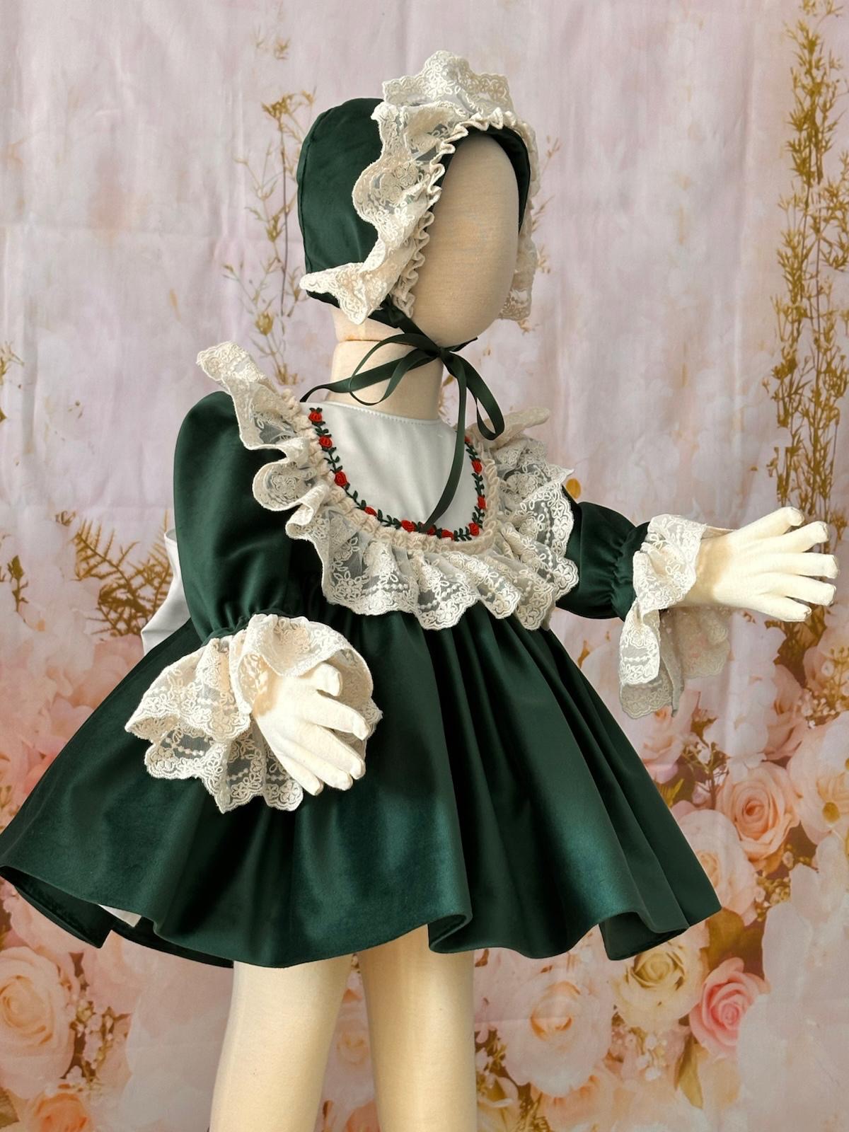 Green Velvet Bonnet